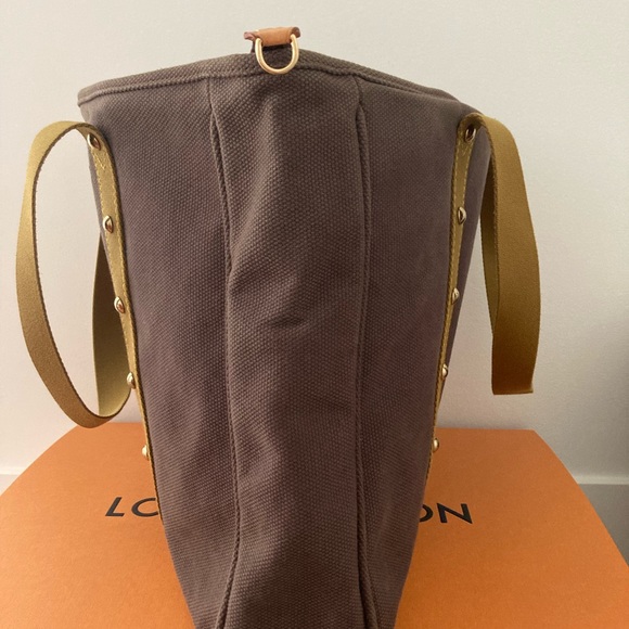 Louis Vuitton brown dark canvas fabric Antigua cabas GM France. - Picture 4 of 8